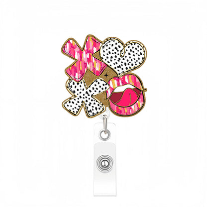 Acrylic XOXO Badge Reel Valentine Day Gift
