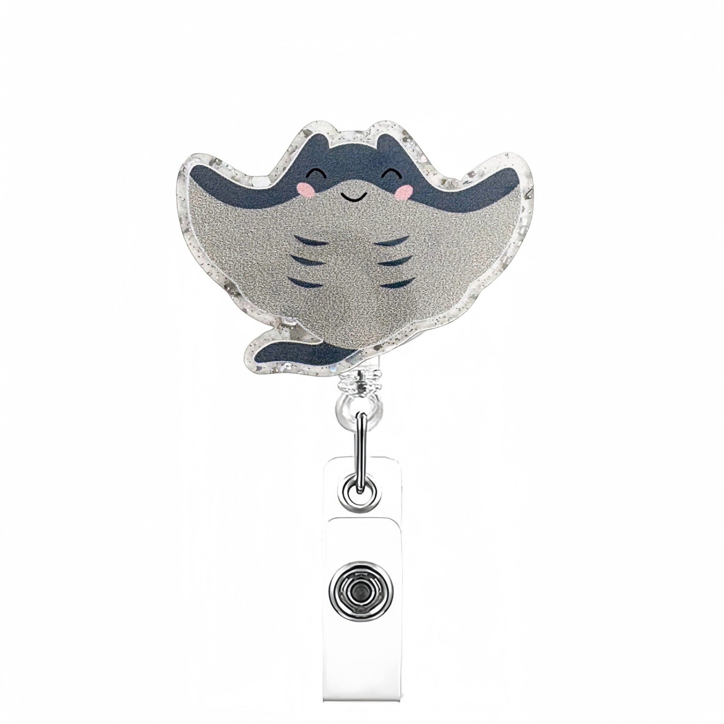 Acrylic Cute Manta Ray Fish Badge Reel