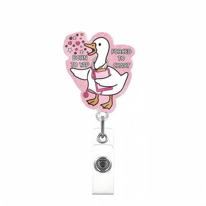 Acrylic Forced to Chart Goose Badge Reel