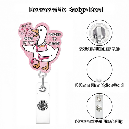 Acrylic Forced to Chart Goose Badge Reel