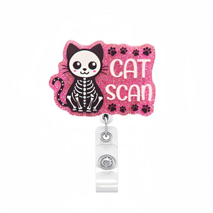 Acrylic Pink Cat Scan Badge Reel