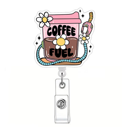 Acrylic Coffee Fuel Badge Reel
