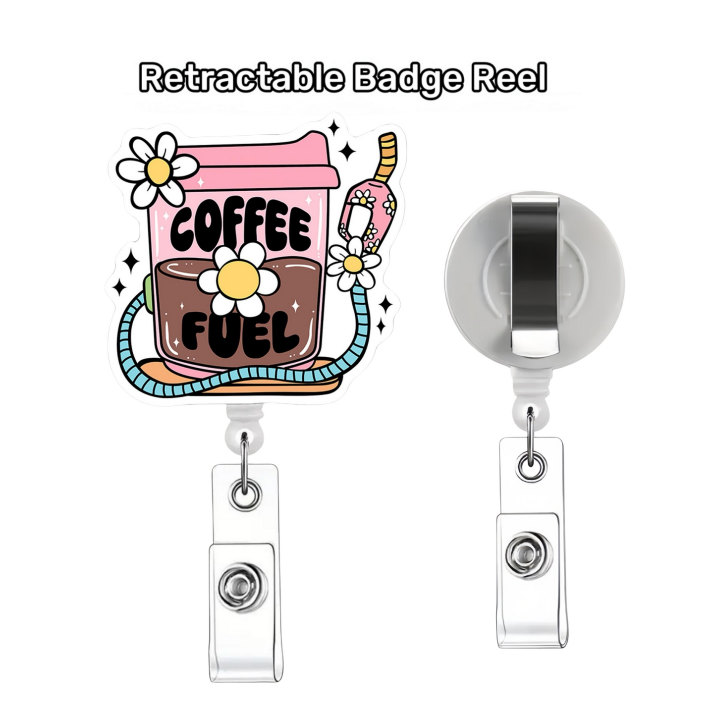 Acrylic Coffee Fuel Badge Reel
