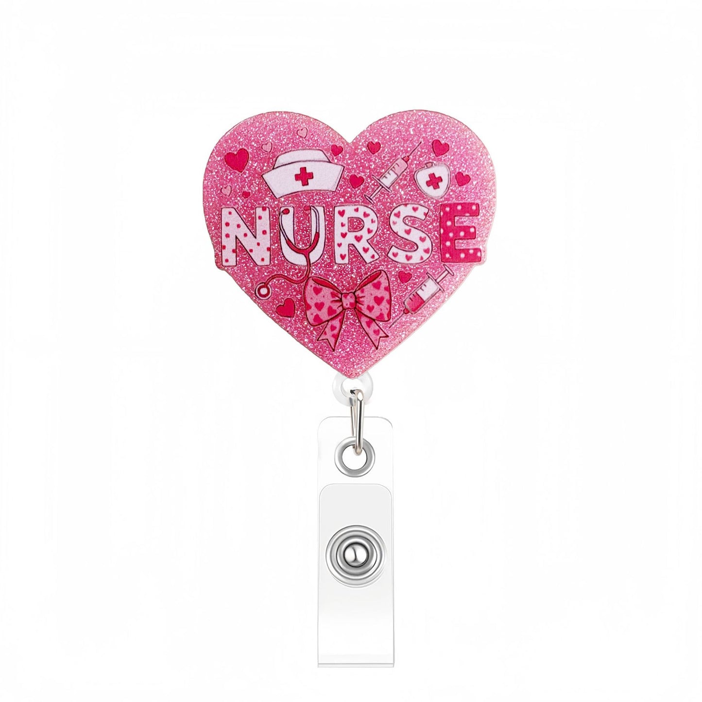 Pink Acrylic Nurse Badge Reel