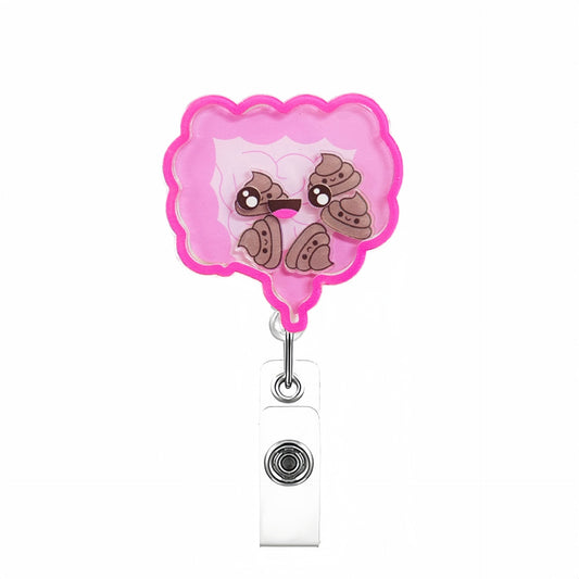Pink Intestine Rocking Fun Acrylic Badge Reel