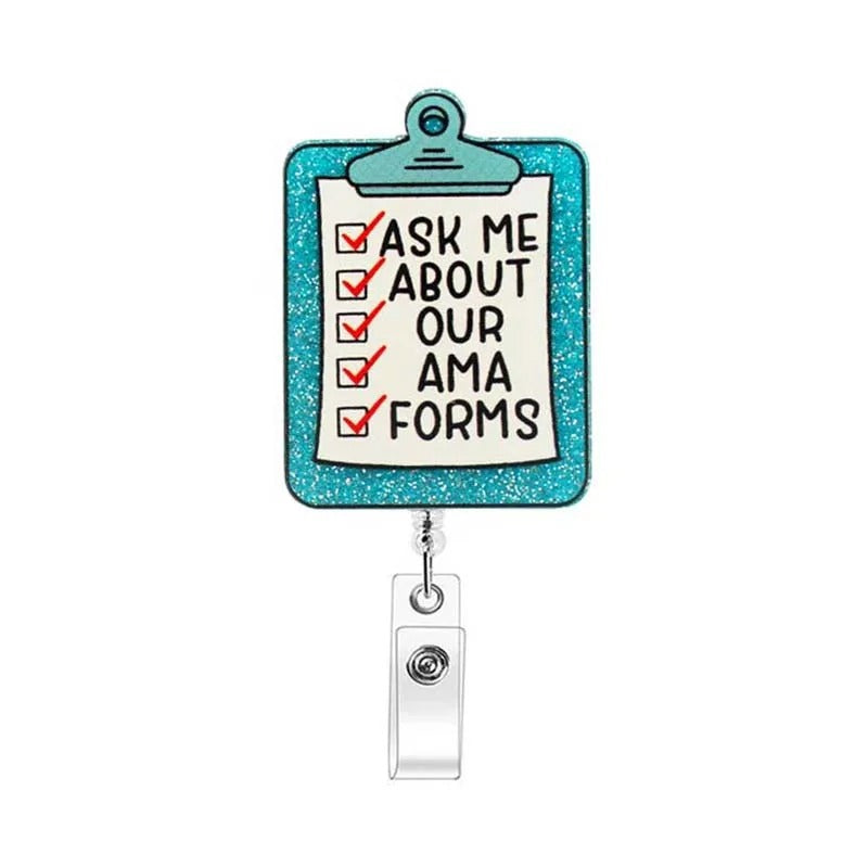 Acrylic Questionaire Board Badge Reel