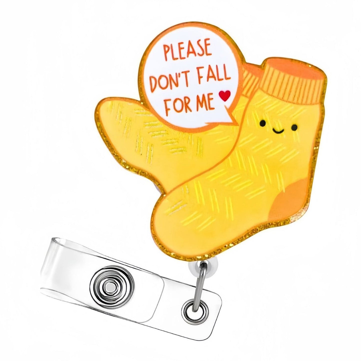 Acrylic Cute Yellow Socks Badge Reel