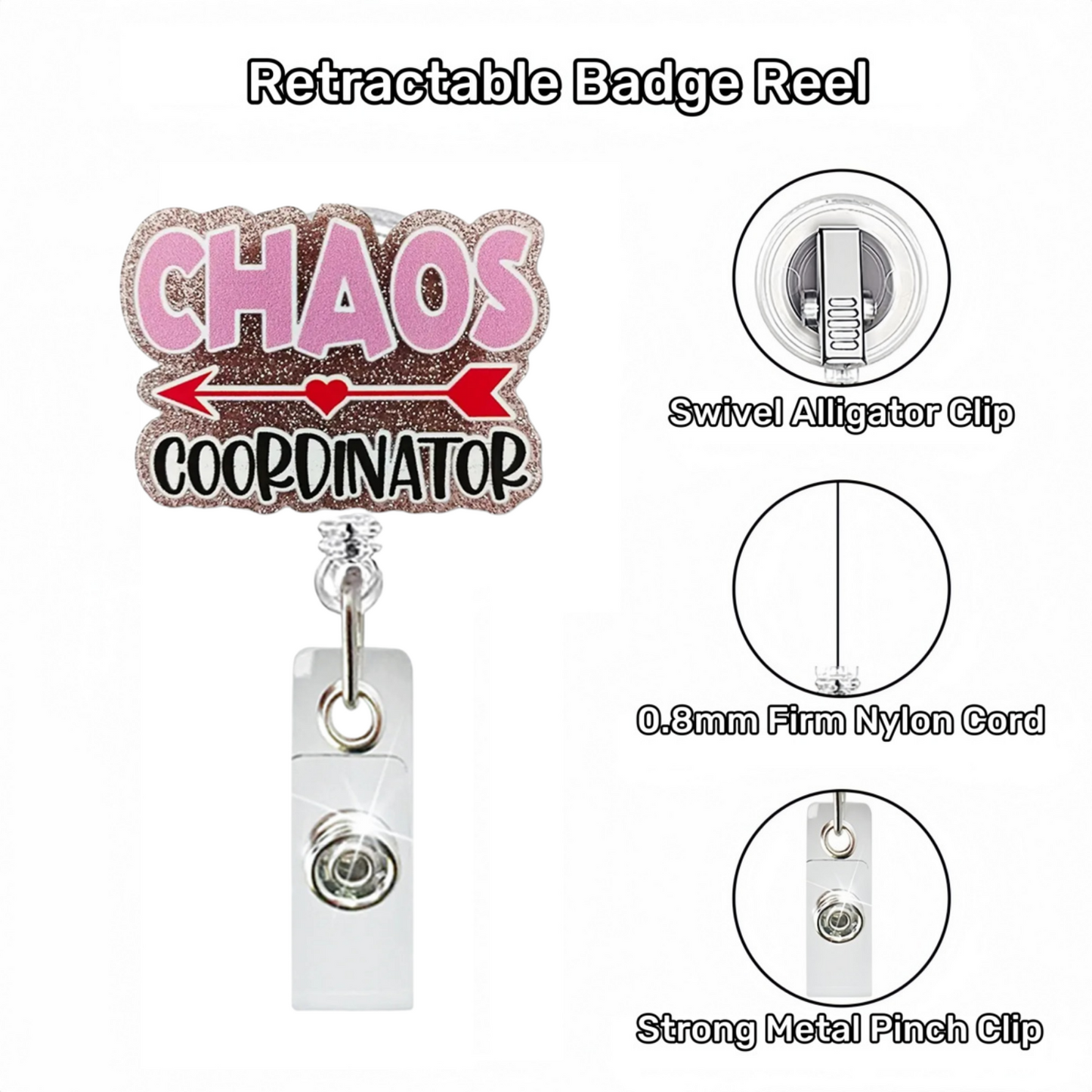 Acrylic Chaos Cookdinator Badge Reel