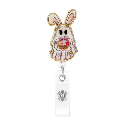 Acrylic Cute Bunny Retractable Badge Reel