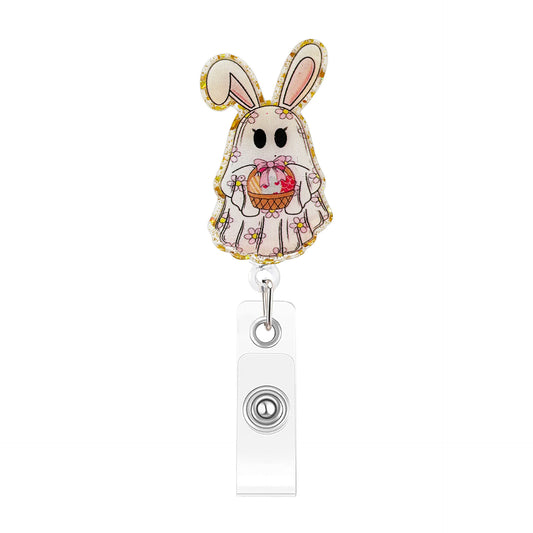 Acrylic Cute Bunny Retractable Badge Reel