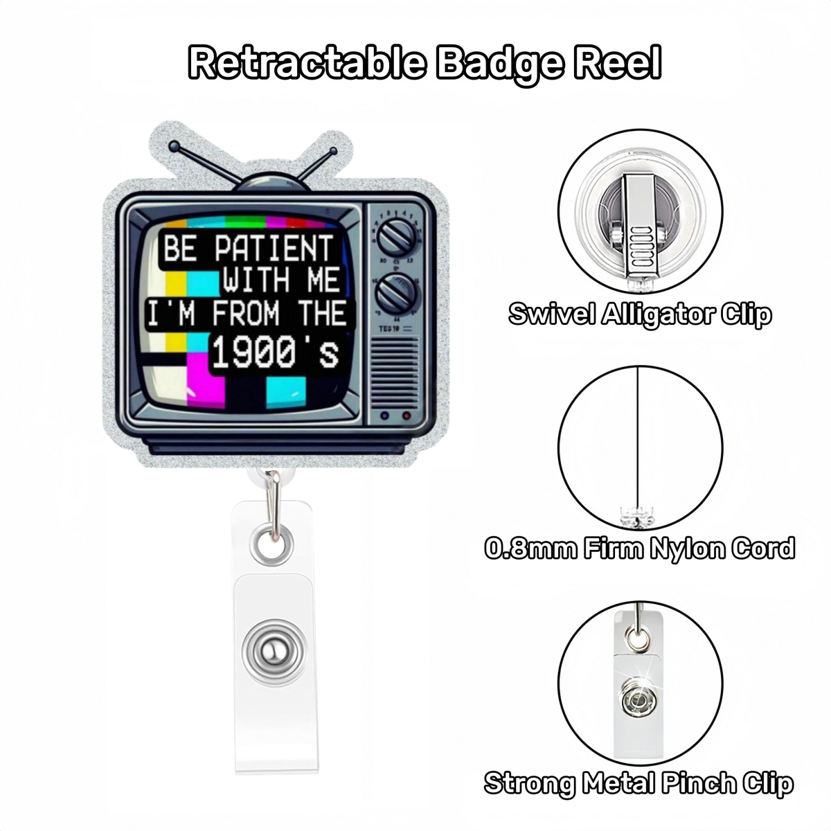 Acrylic 1900's Television Badge Reel
