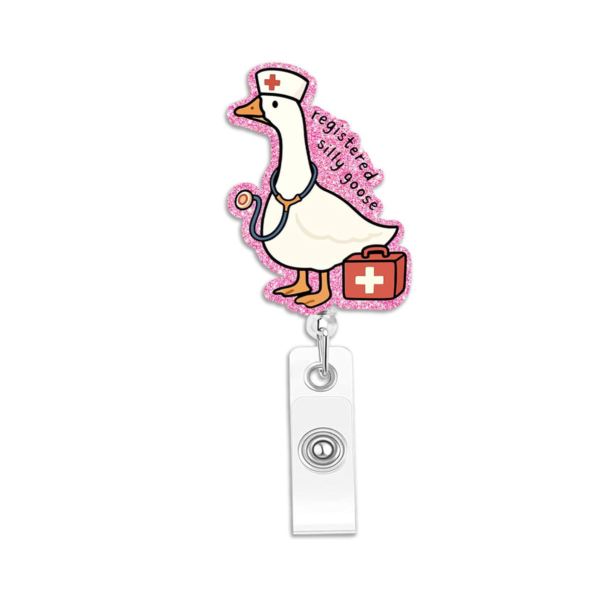 Acrylic Goose with First Aid Kit Badge Reel