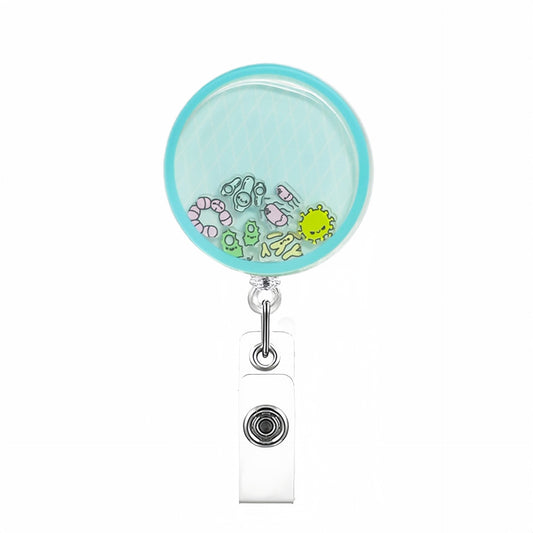 Blue Circular Detection Box Rocking Fun Acrylic Badge Reel