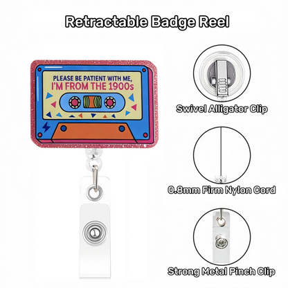 Acrylic Cassette Tape with I From The 1900 Badge Reel