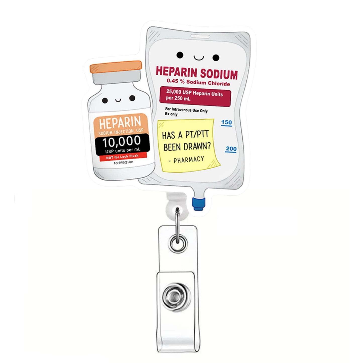 Acrylic Heparin Sodium Packagings Badge Reel