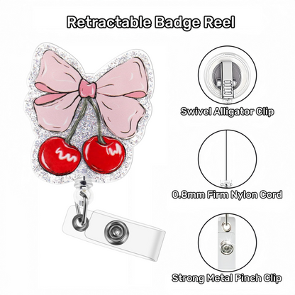 Acrylic Cherry Beneath the Bow Badge Reel