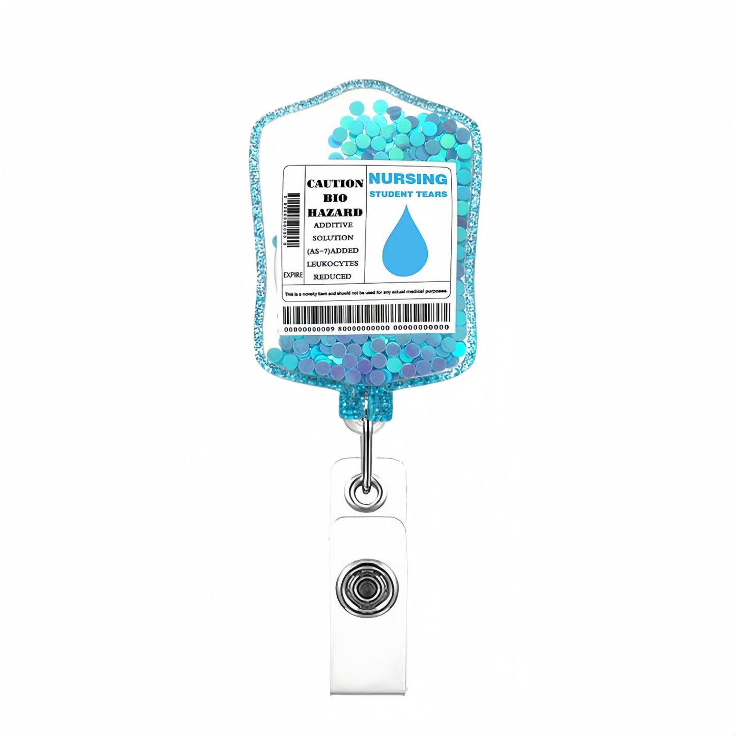Blue Quicksand Acrylic Badge Reel