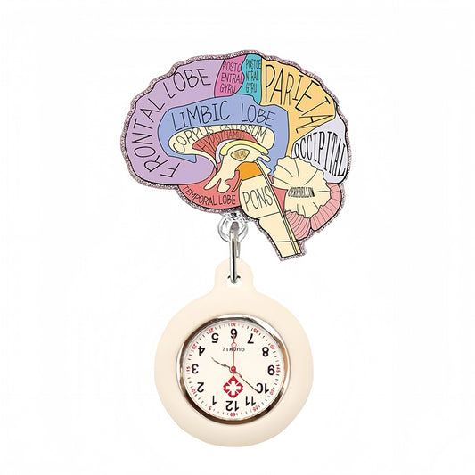 Acrylic Anatomical Brain Badge Reel with Fob Watch