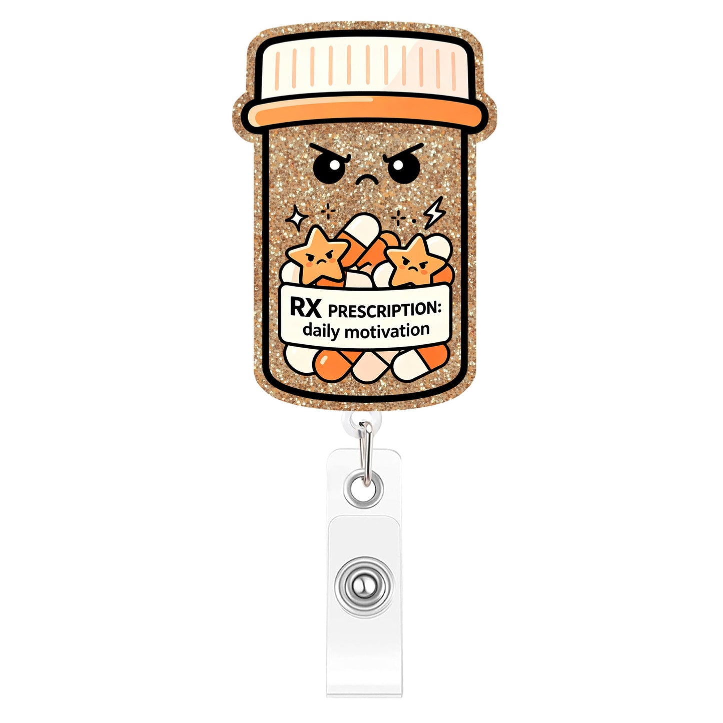 Brown Bottle Acrylic Badge Reel
