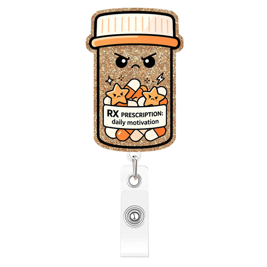 Brown Bottle Acrylic Badge Reel