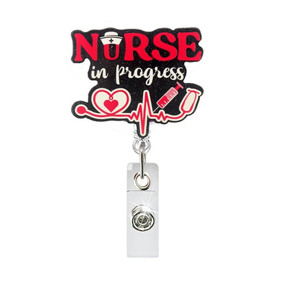 Acrylic Red Word Nurse Badge Reel