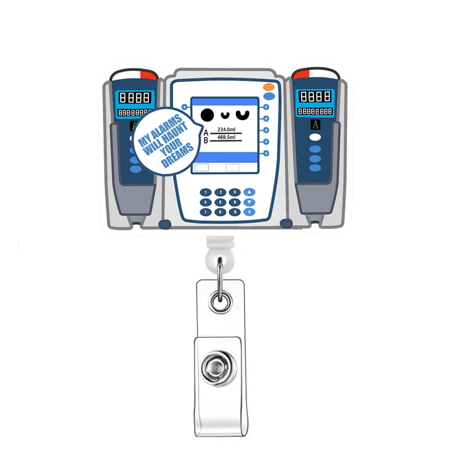 Acrylic Infusion Pump Badge Reel