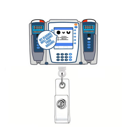 Acrylic Infusion Pump Badge Reel