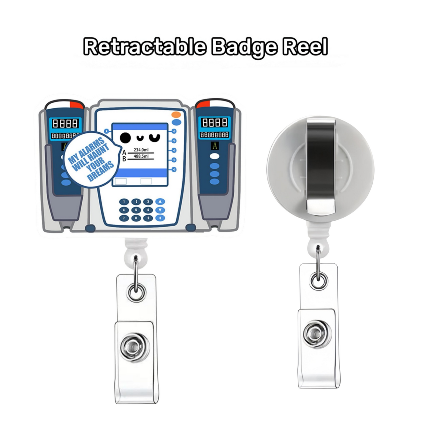 Acrylic Infusion Pump Badge Reel