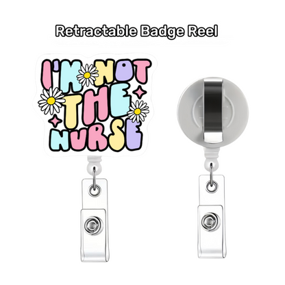 Acrylic Colorful Letters and Daisies Badge Reel