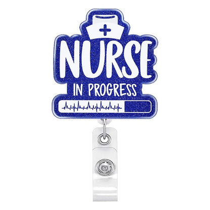 Acrylic Blue Nurse In Progress Nurse Badge Reel