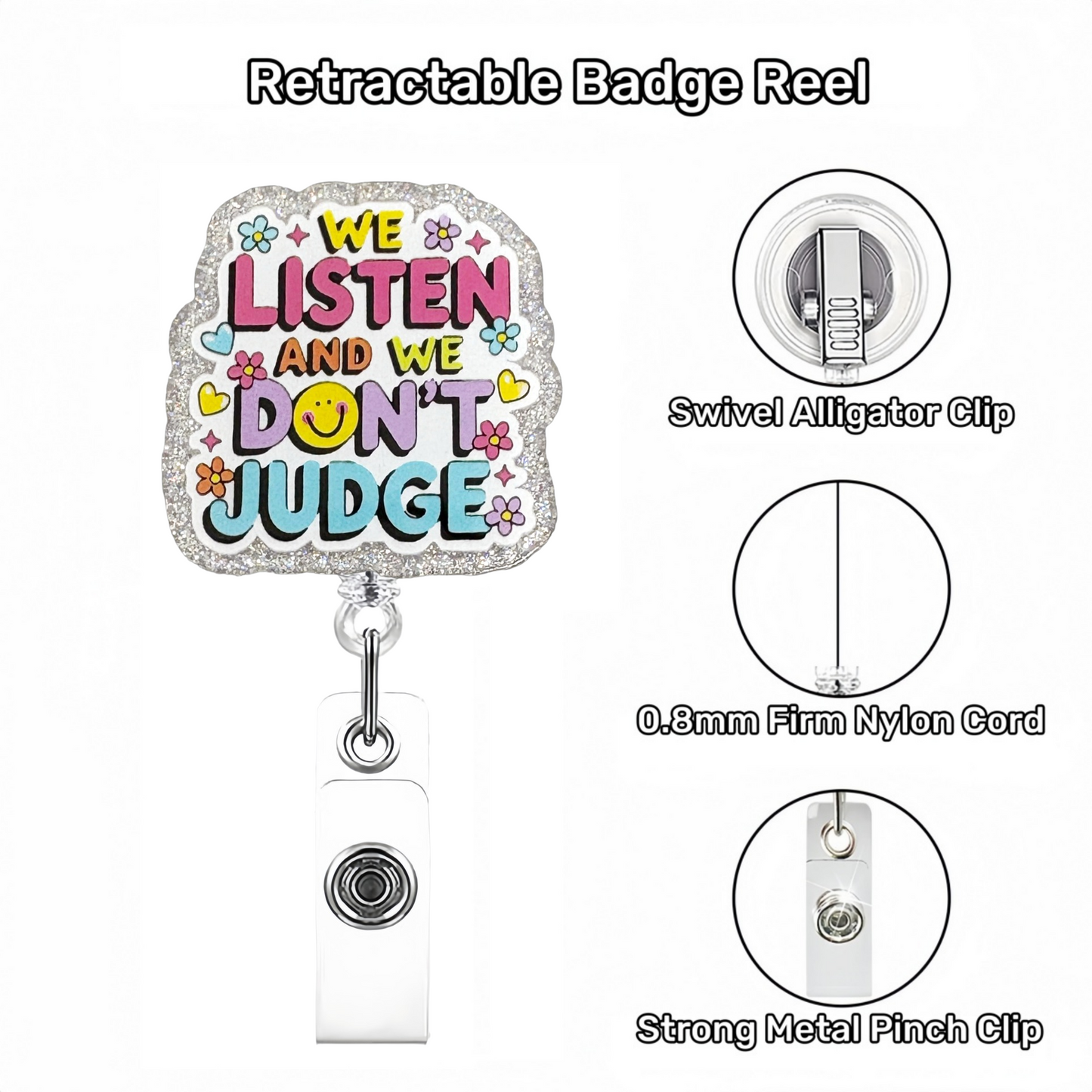 Acrylic Don't Judge Badge Reel