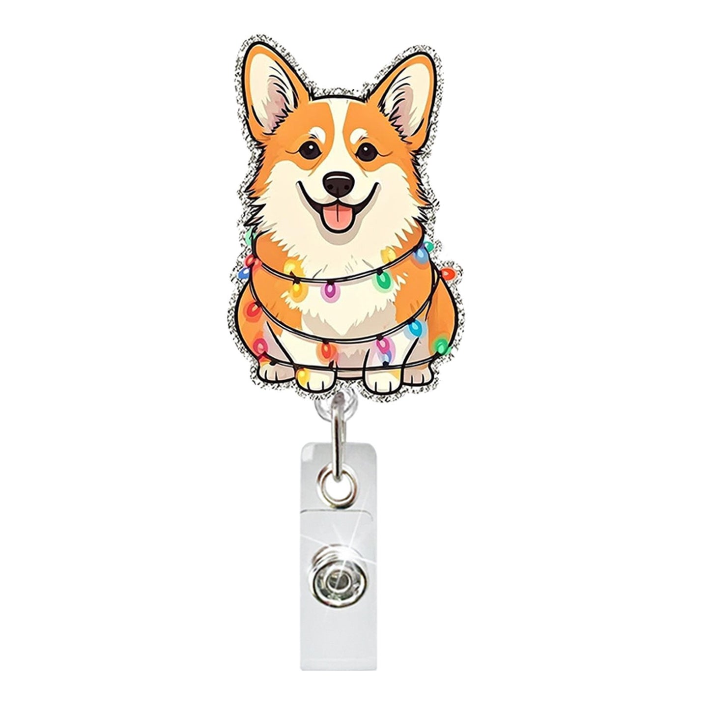 Acrylic Xmas Led Dog Badge Reel