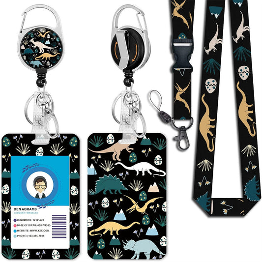Dinosaur Print ID Badge Holder Set