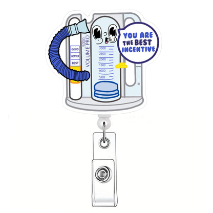 Acrylic Incentive Spirometer Badge Reel