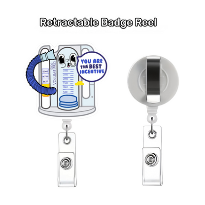 Acrylic Incentive Spirometer Badge Reel