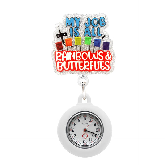 My Job is All Badge Reel with Fob Watch