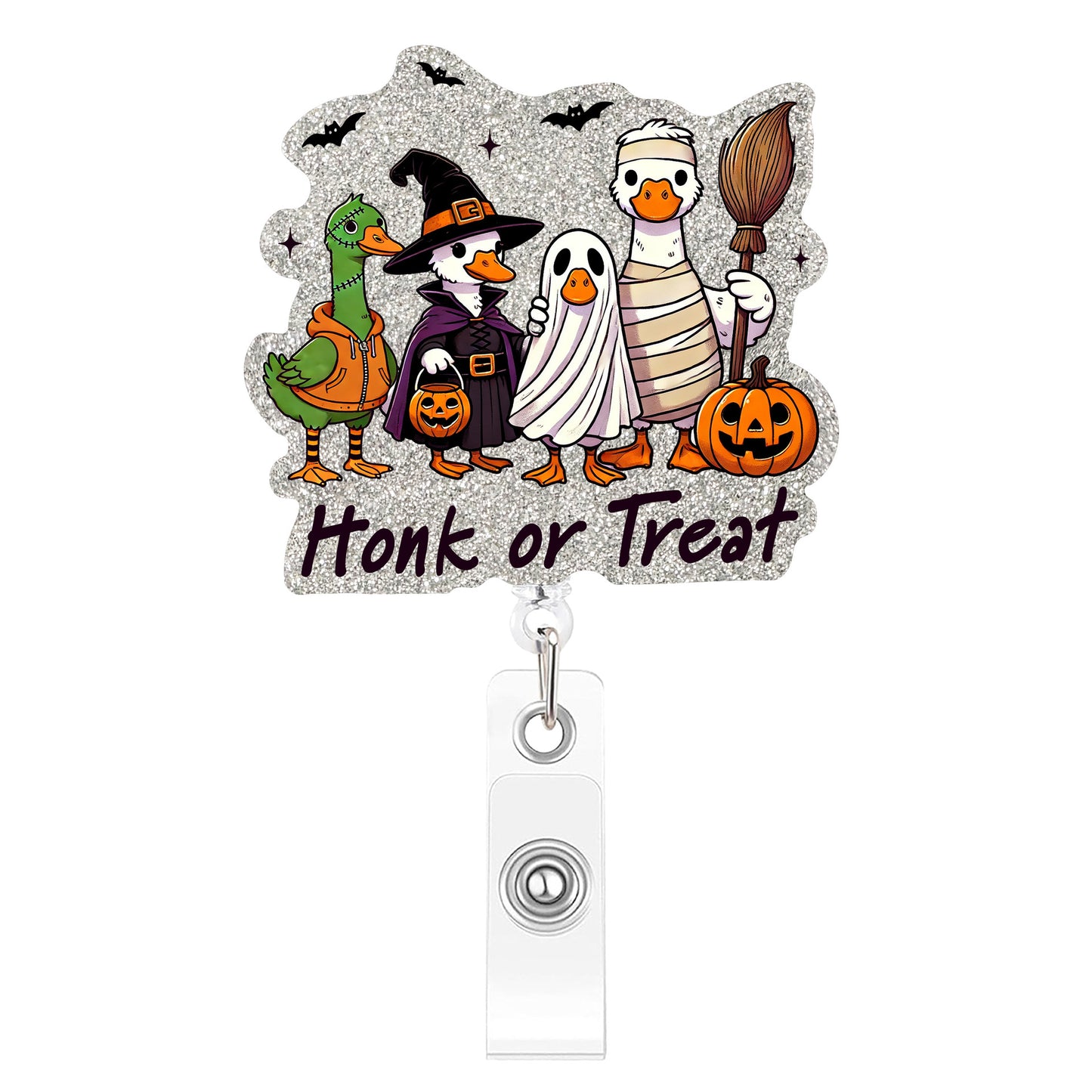 Honk Or Treat Acrylic Badge Reel