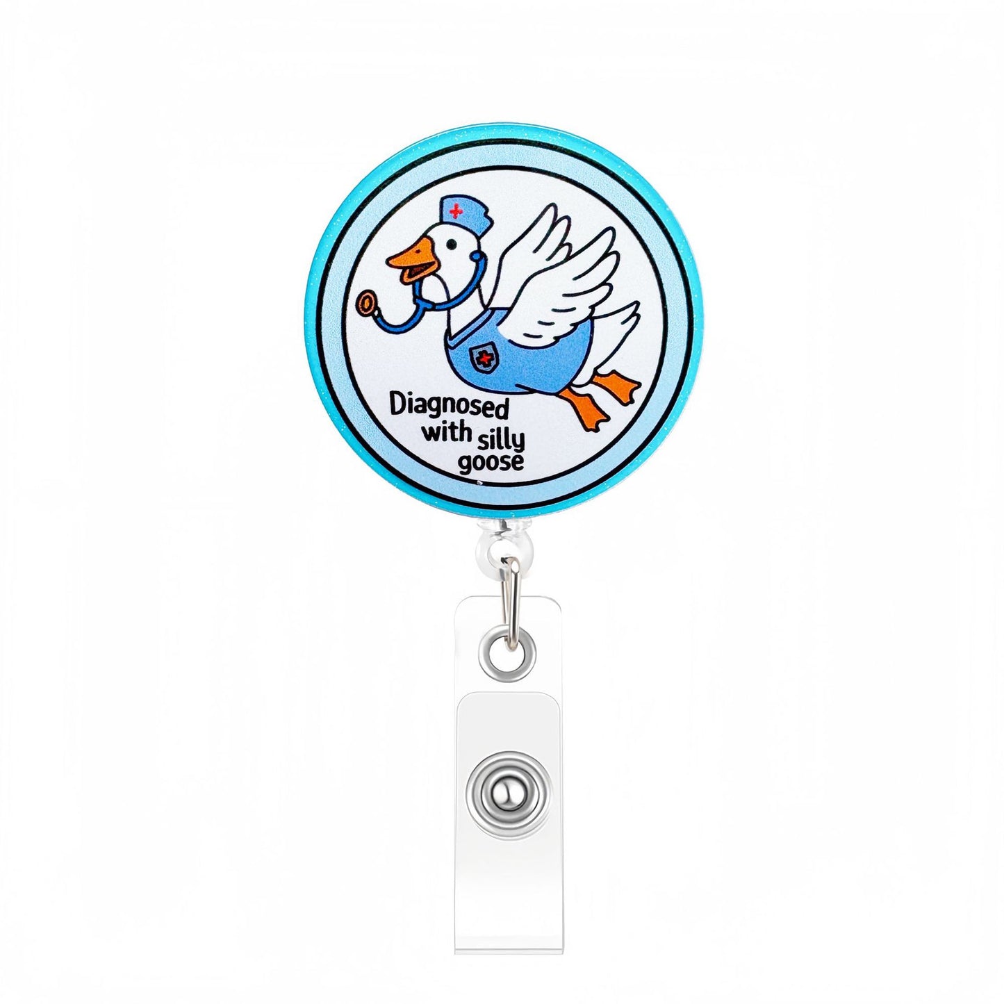 Acrylic Flying Duck Badge Reel