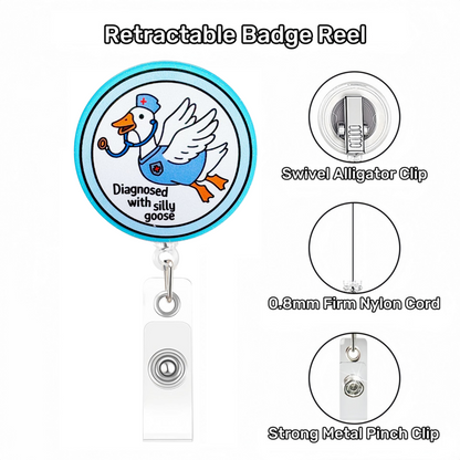 Acrylic Flying Duck Badge Reel