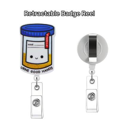 Acrylic Urine Specimen Cup Badge Reel