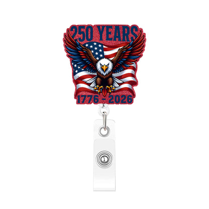 Arcylic Independence Day Eagles and the Flag Badge Reel