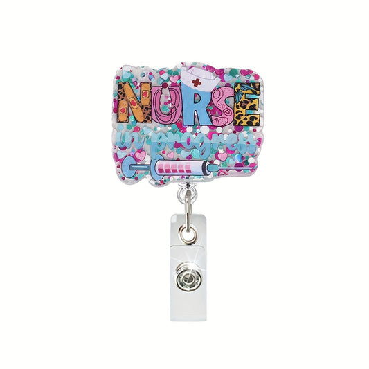 Acrylic Sequined Base Nurse Badge Reel