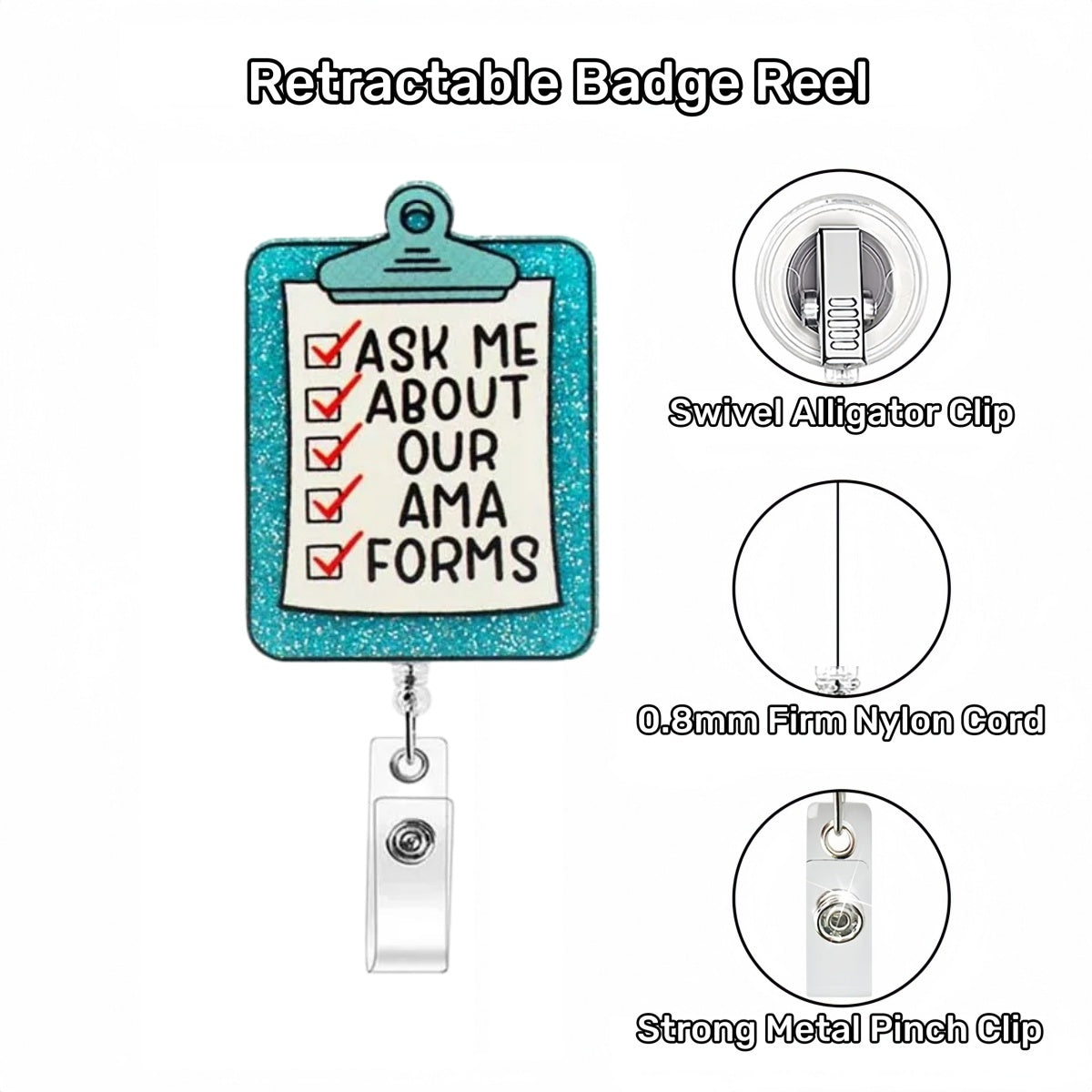 Acrylic Questionaire Board Badge Reel