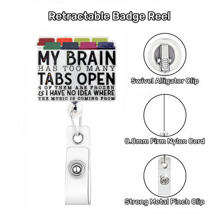 Acrylic Muscial Tab English Words Badge Reel