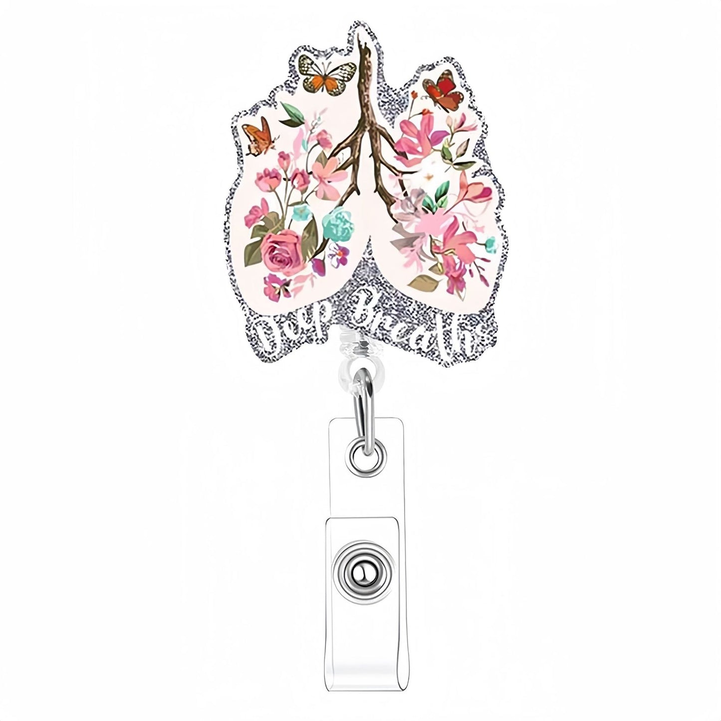 Acrylic Flowers in Bloom Sternum Badge Reel