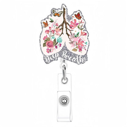 Acrylic Flowers in Bloom Sternum Badge Reel