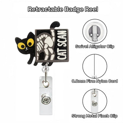 Acrylic Cat Scan Nurse Badge Reel