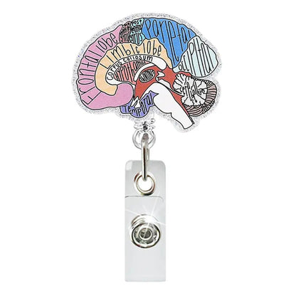 Acrylic White-Backed Brain Badge Reel