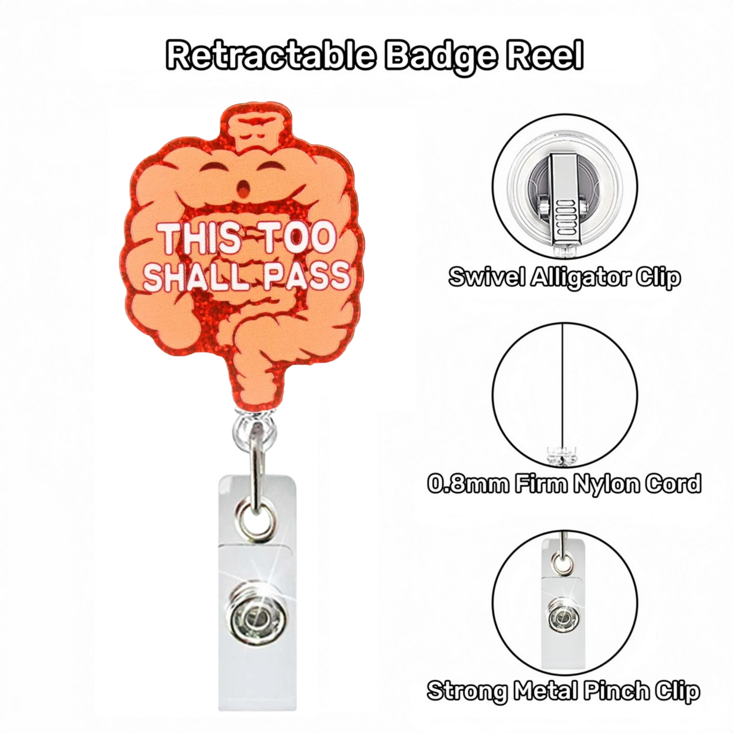 Acrylic Digestive System Baby Badge Reel