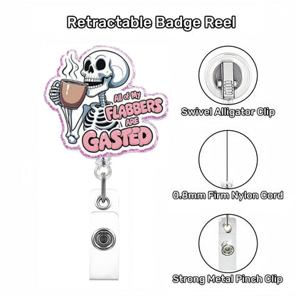 Acrylic Flabber Gasted Badge Reel Skelton Shape